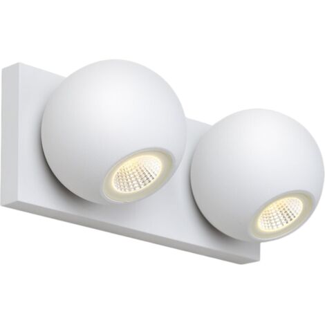 Applique parete bianca moderna 2 sfere LED 8W Maxlight