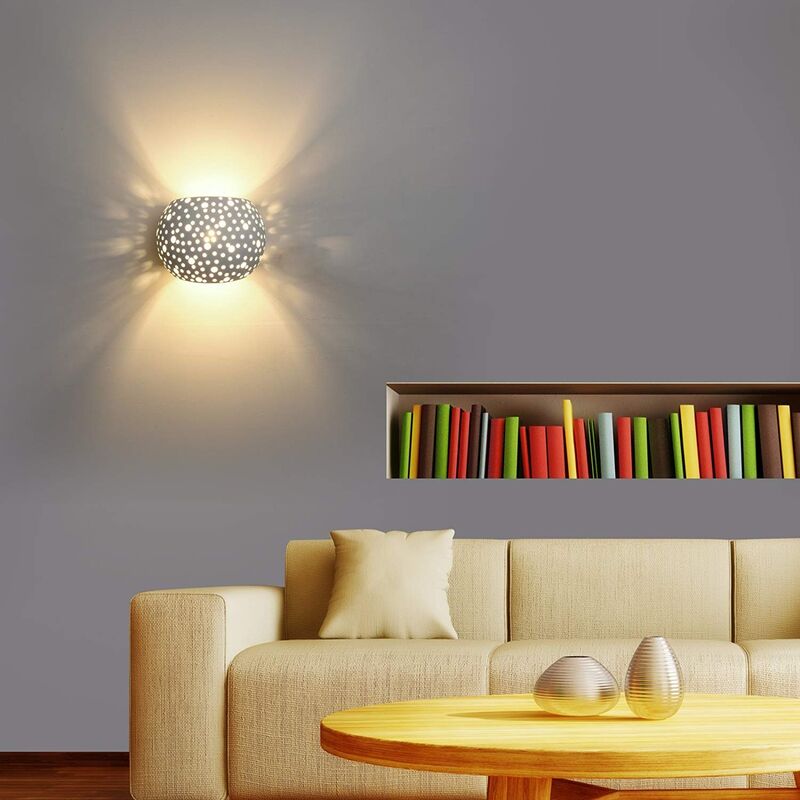 Image of Applique parete gesso doppia emissione luce led G9 verniciabile lampada moderna