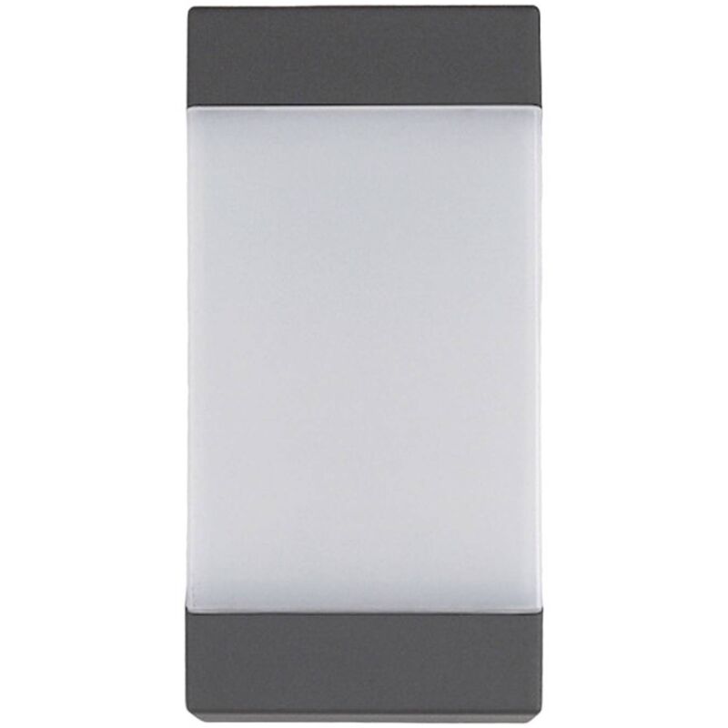 Image of Lucande applique da esterno Kiran, grigio grafite, alluminio, 20 cm - grigio grafite, bianco opalino