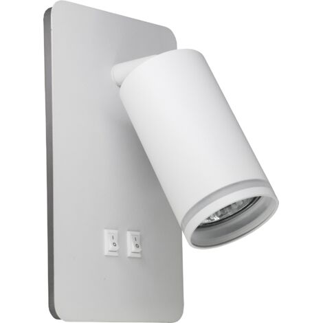 Applique PARIS bianca LED 6W + GU10 con interruttore Polux