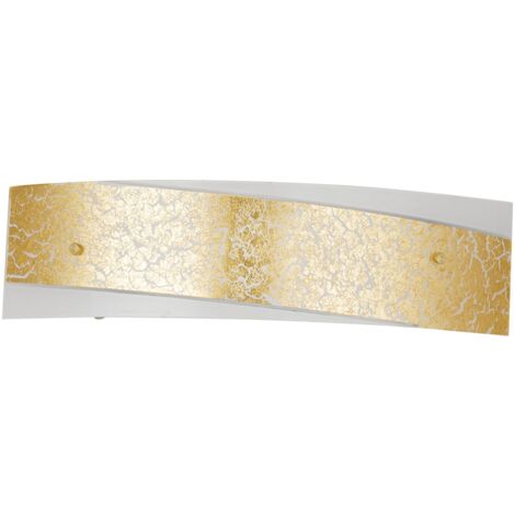 "Applique PARIS in vetro con decoro in foglia oro 45x12 cm."