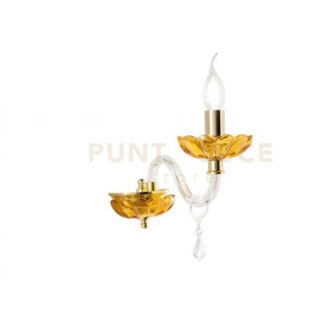 APPLIQUE PATRICIA 1 LUCE TRASPARENTE AMBRA ATTACCO E14 25X25X12CM
