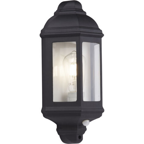 Applique per esterno e veranda nero, IP44 vetro trasparente verniciato bianco e nero IP44