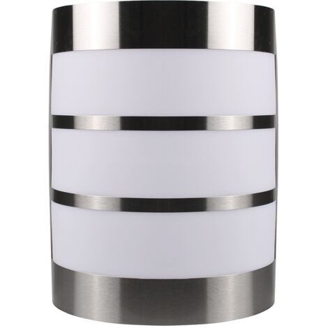 APPLIQUE PER ESTERNO E27 SEMICILINDRICA IN ACCIAIO E PVC - LAMAPADA DA PARETE DESIGN MODERNO E RESISTENTE