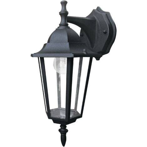 "Applique per esterno MILANO nera con diffusore in vetro downlight IP44"