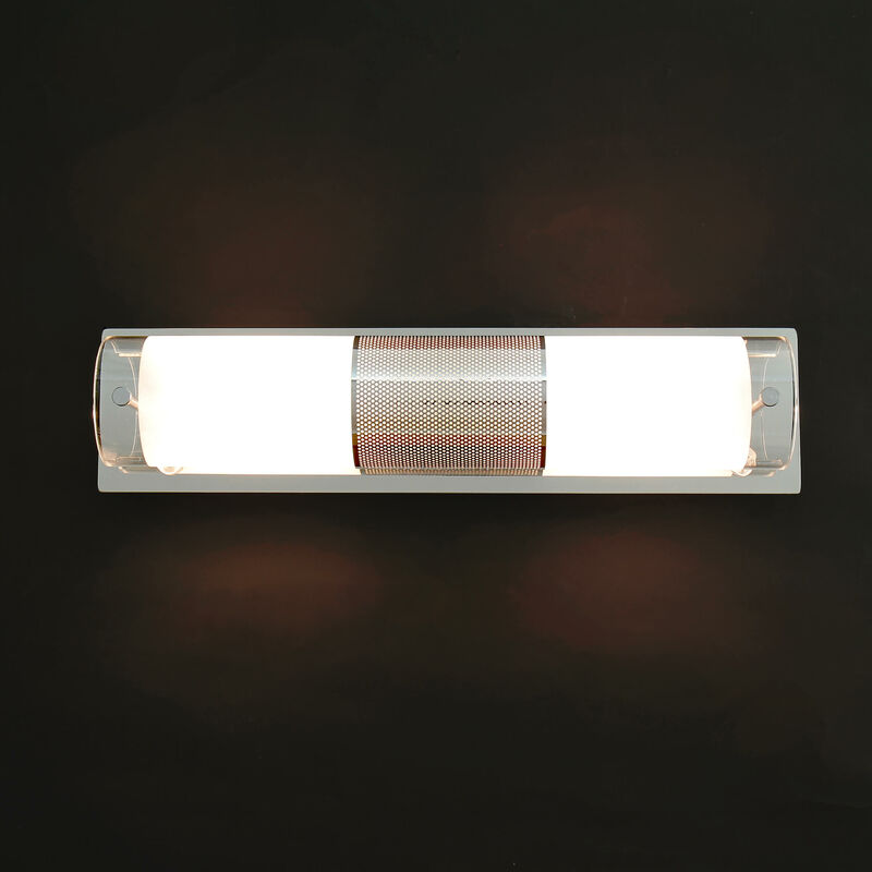 Image of Licht-erlebnisse - Applique per interni 2xE14 in metallo color argento basso abbagliamento lampada a parete per bagno specchio - Argento