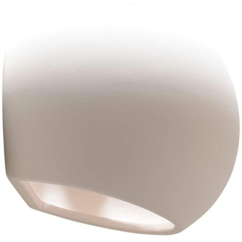 Image of Applique per interni Applique moderna bianca Lampada soggiorno luce indiretta, ceramica bianca up down, 1x E27, LxHxP 14,5x17,5x14 cm