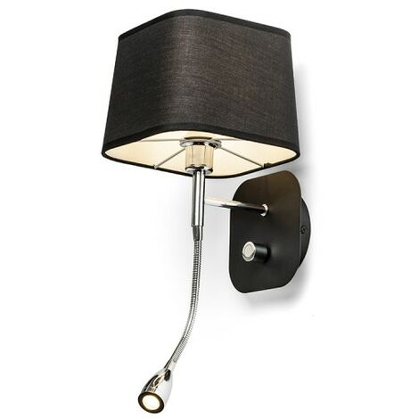 Applique PERTH avec spot LED chrome noir/noir 230V E14 LED 15+3W 30° 3000K