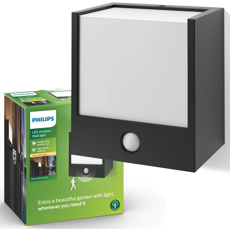 Philips - Applique murale Macaw 3,5W 320lm détecteur de mouvement ir 173173016 myGarden