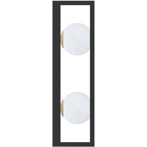 Applique PIRO nera opaca vetro alabastro 2xG9 LED Zuma