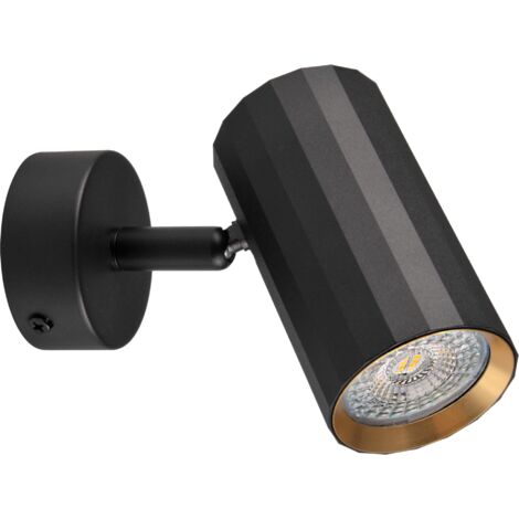 Applique/Plafoniera 1 luce NICEA nero-oro GU10 Polux