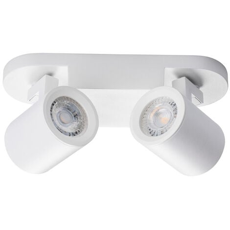 Applique plafoniera 2 diffusori orientabile da soffitto parete lampada attacco GU10 per bagno soggiorno bianco o nero