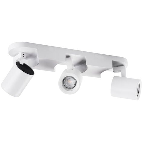 Applique plafoniera 3 diffusori orientabile da soffitto parete lampada attacco GU10 per bagno soggiorno bianco o nero