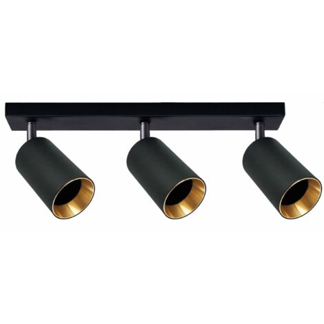 Applique/Plafoniera 3 luci GU10 nero-oro Maribel Polux