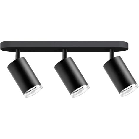 Applique/Plafoniera 3 luci nera GU10 orientabile IP44