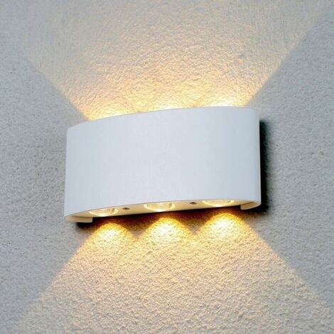 APPLIQUE PLAFONIERA LED 6W FARO FARETTO LAMPADA DA PARETE MURO DOPPIA LUCE 3000K