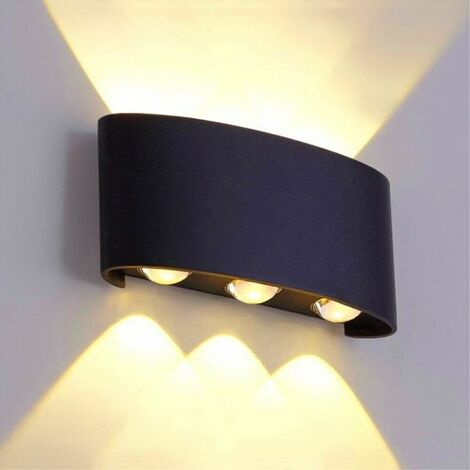 APPLIQUE PLAFONIERA LED 6W FARO FARETTO LAMPADA DA PARETE MURO DOPPIA LUCE 3000K