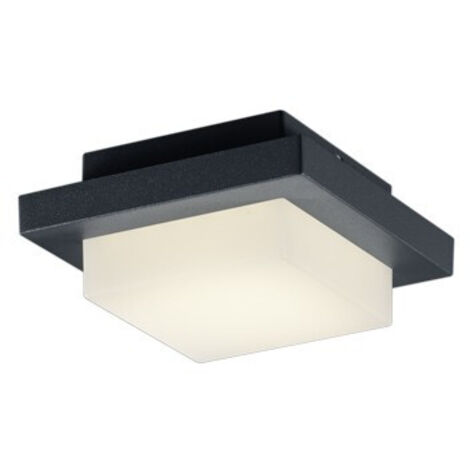Applique Plafoniera Led Parete Soffitto Quadrata Antracite 14per14 Hondo GD Trio
