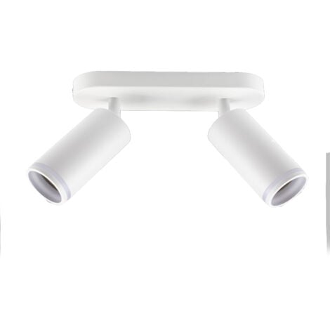Applique plafoniera orientabile da soffitto o parete 2 diffusori lampada attacco GU10 per bagno soggiorno bianco o nero