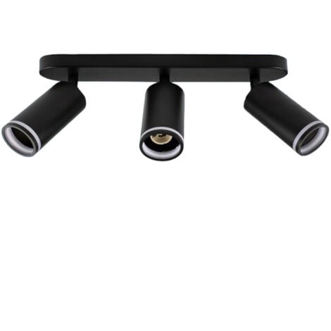Applique plafoniera orientabile da soffitto o parete 3 diffusori lampada attacco GU10 per bagno soggiorno bianco o nero
