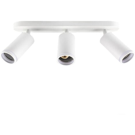 Applique plafoniera orientabile da soffitto o parete 3 diffusori lampada attacco GU10 per bagno soggiorno bianco o nero