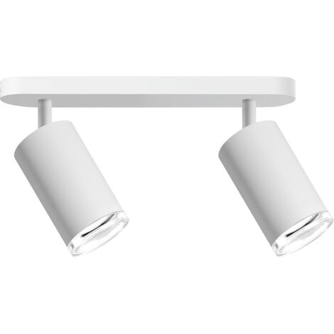 Applique/plafonnier 2 spots blanc GU10 orientable Polux