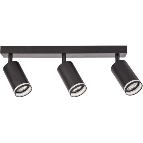 Applique/Plafonnier 3 spots GU10 noir alu Paris Polux