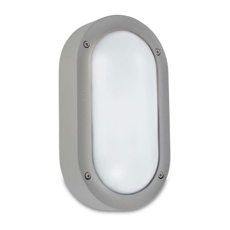 Leds-C4 Basic Aluminium - Cloison extérieure à 1 ampoule en aluminium, gris clair IP65, E27