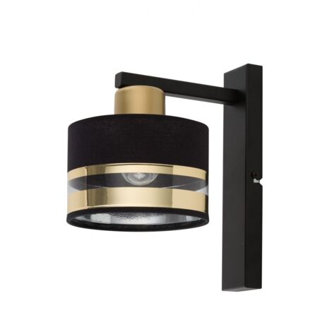 Applique Pro decorativa nero-oro tonda E27 15W Sigma