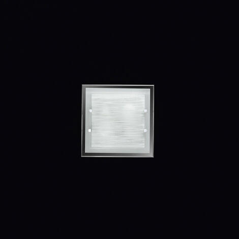 Applique Quadrata Contemporanea Frame Vetro Bianco Satinato 2 Luci E27