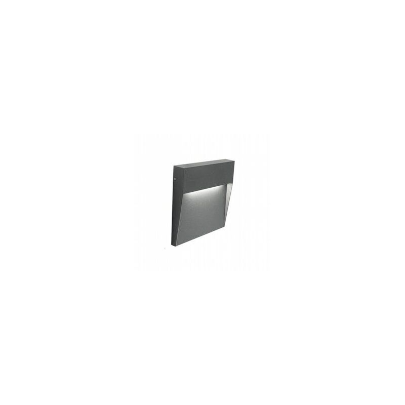 Image of Applique quadrata in alluminio pressofuso con diffusore satinato - 3W, 361 lumen, luce calda