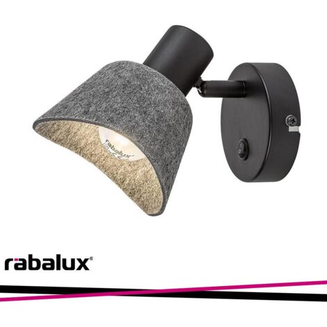 Applique Rabalux Farelia feltro grigio nero orientabile E14