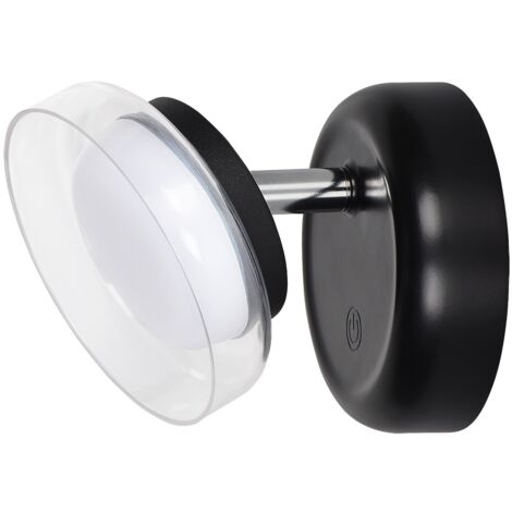 Applique Rabalux Javi nero/bianco LED 2W dimmer ricaricabile