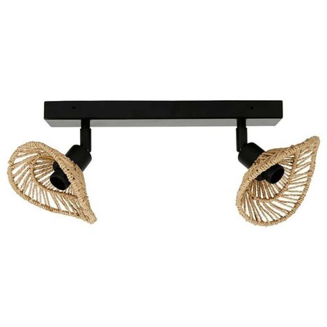 Applique rampe 2 spots orientables Ozana naturel