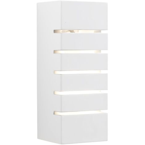 Applique rectangle blanc plâtre blanc plâtre (plâtre) dimmable