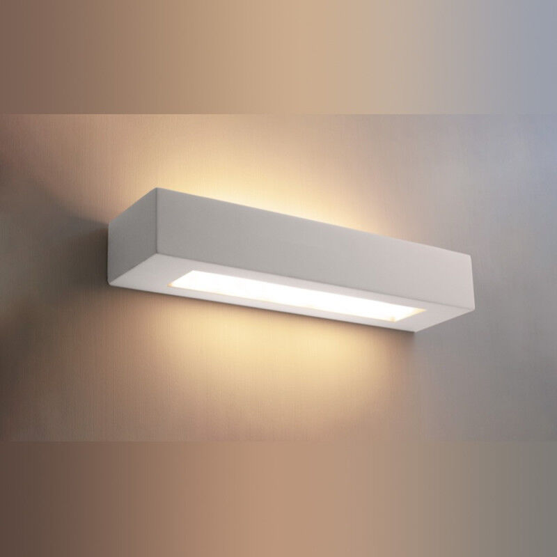 Applique Rectangulaire Haut Et Bas En Plâtre Blanc Jess