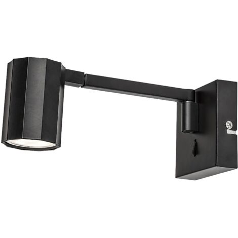Applique regolabile con interruttore nera Rabalux Karter GU10