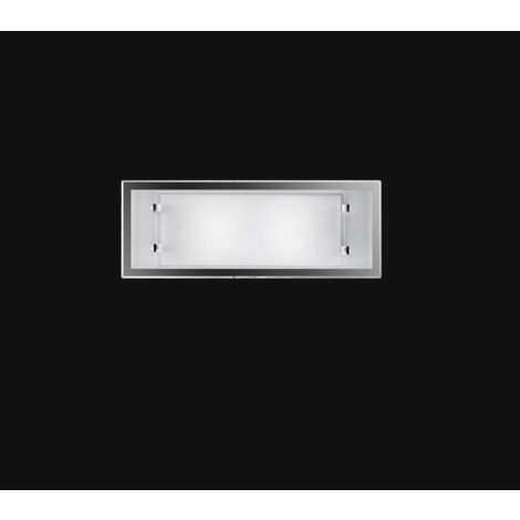 Applique Rettangolare Contemporanea Frame Vetro Bianco 2 Luci E27
