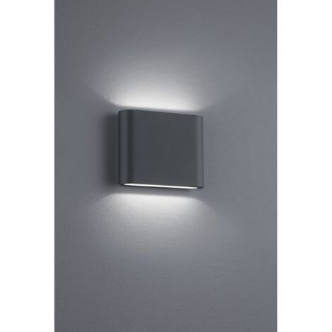 Applique Rettangolare Thames II Led Doppia Emissione IP54 Antracite L11 cm Trio Lighting