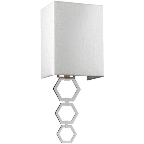 Applique Ria con paralume 17 cm cromo esagoni E27 Elstead
