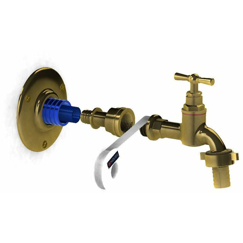 Applique robinet/jardin laiton per à glissement Femelle Ø16-1/2'