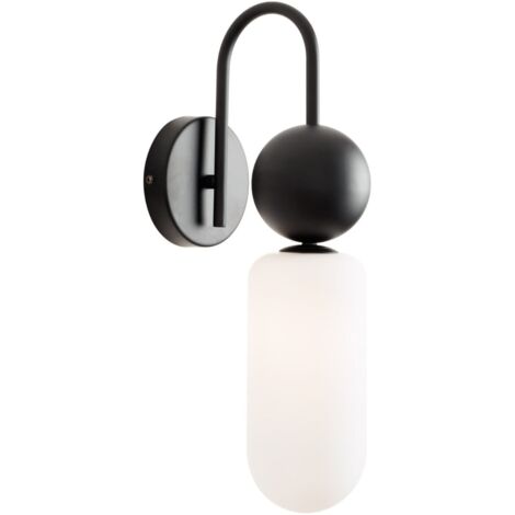 Applique Roma nera con diffusore ovale 1xG9 12W Maxlight