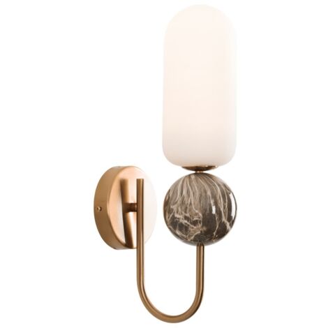 Applique Roma retro oro spazzolato vetro ovale G9 Maxlight
