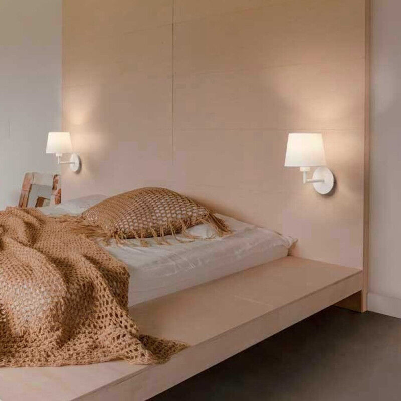 Applique Romi Chrome Mat Abat Jour Blanc