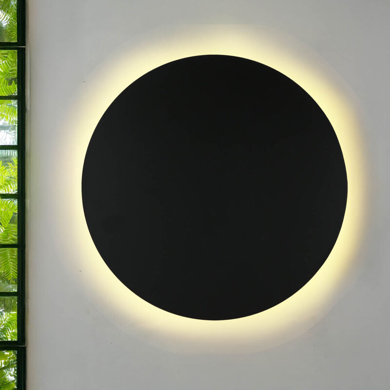 Licht-erlebnisse - Applique ronde ø 40 cm métal noir lumière indirecte Lampe murale Licht-erlebnisse - Applique ronde ø 40 cm métal noir lumière indirecte Lampe murale