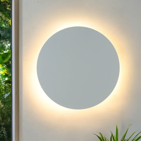 Applique ronde Métal Ø 30 cm plat Blanc G9 Moderne Lampe murale