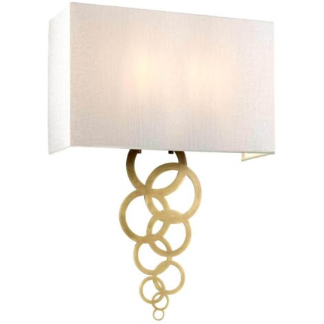 Applique Rosa con paralume 37cm ottone antico 2xE27 Elstead