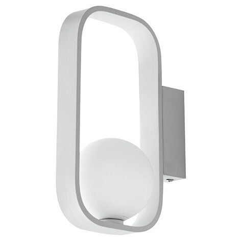 "Applique ROXY in alluminio e vetro bianco satinato"