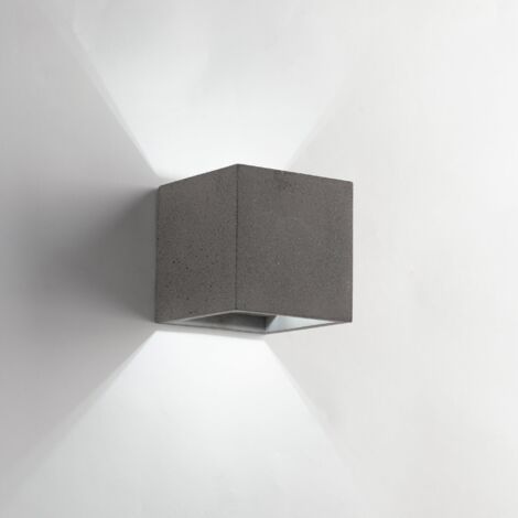 "Applique RUBIK in gesso grigio effetto cemento 11.5 cm."