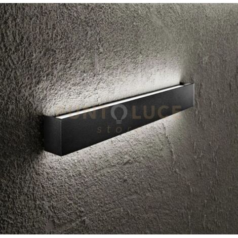 Applique Rummo in alluminio nero LED 20W 1600Lm 3000K 59cm con diffusore satinato